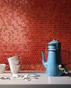 Effect unicolor, Color red, Mosaic tile, Ceramics, 30x30 cm, Finish glossy